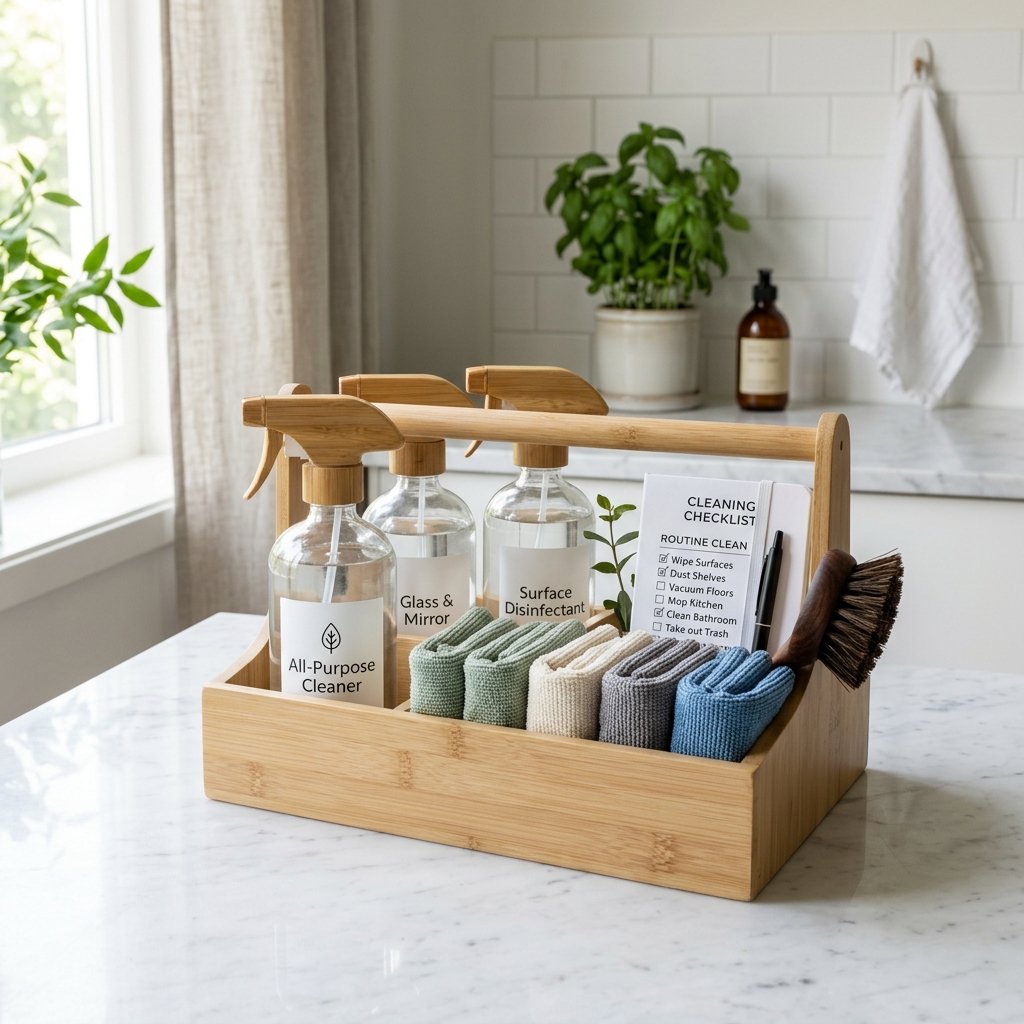 Structured cleaning caddy and tools